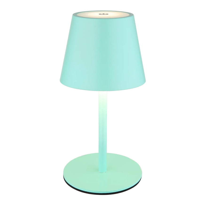Globo - LED dæmpbar berøringsbetjent genopladelig udendørs bordlampe 3-i-1 LED/3W/5V 3000/4000/5000K IP54 1800 mAh mintgrøn