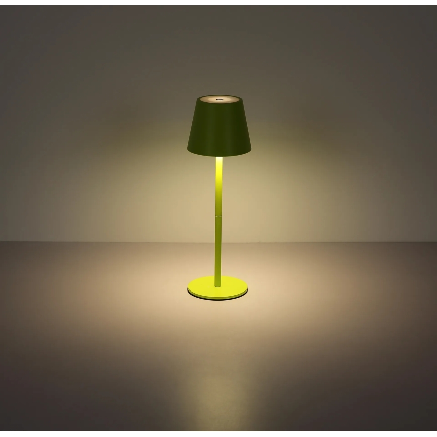 Globo - LED dæmpbar berøringsbetjent genopladelig udendørs bordlampe 3-i-1 LED/3W/5V 3000/4000/5000K IP54 1800 mAh grøn