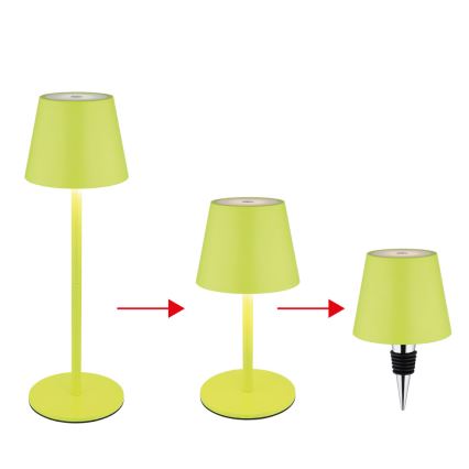 Globo - LED dæmpbar berøringsbetjent genopladelig udendørs bordlampe 3-i-1 LED/3W/5V 3000/4000/5000K IP54 1800 mAh grøn
