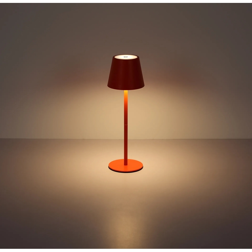 Globo - Dæmpbar, berøringsbetjent, genopladelig udendørs bordlampe 3 i 1 LED/3W/5V 3000/4000/5000K IP54 1800 mAh rød