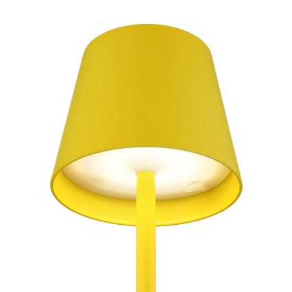 Globo - LED dæmpbar berøringsbetjent genopladelig udendørs bordlampe 3-i-1 LED/3W/5V 3000/4000/5000K IP54 1800 mAh gul