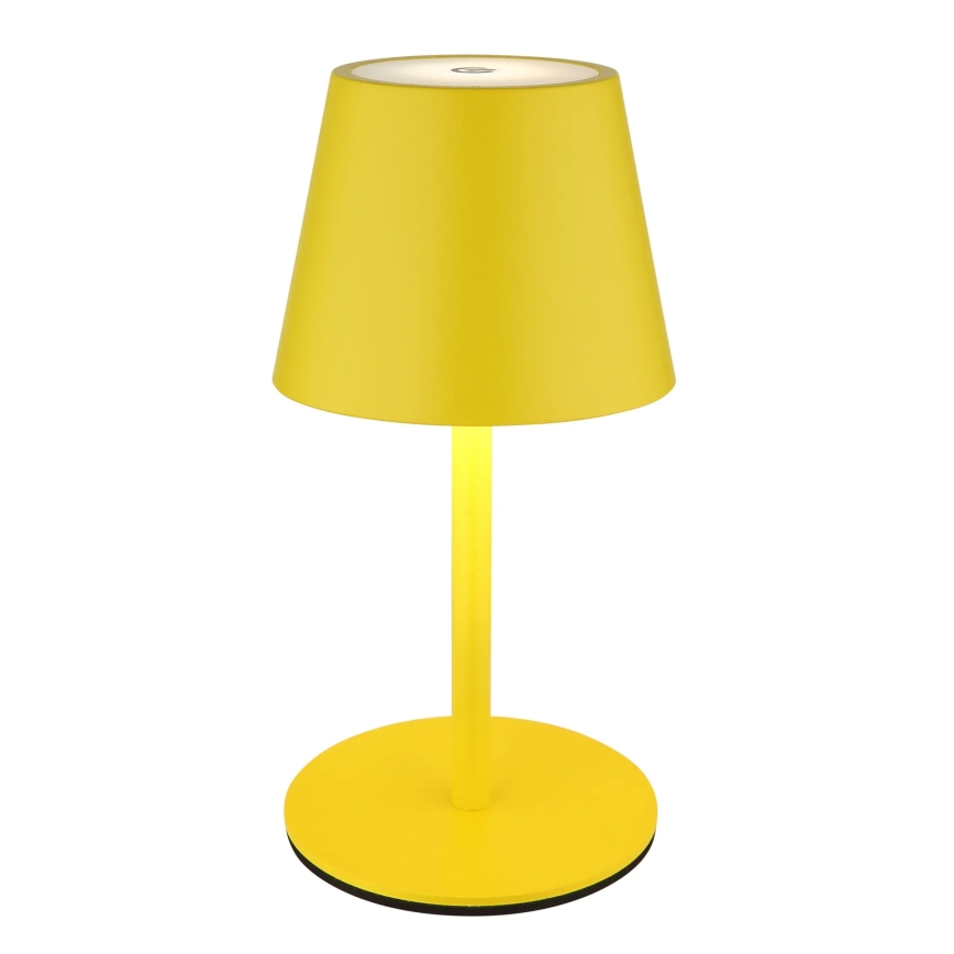 Globo - LED dæmpbar berøringsbetjent genopladelig udendørs bordlampe 3-i-1 LED/3W/5V 3000/4000/5000K IP54 1800 mAh gul