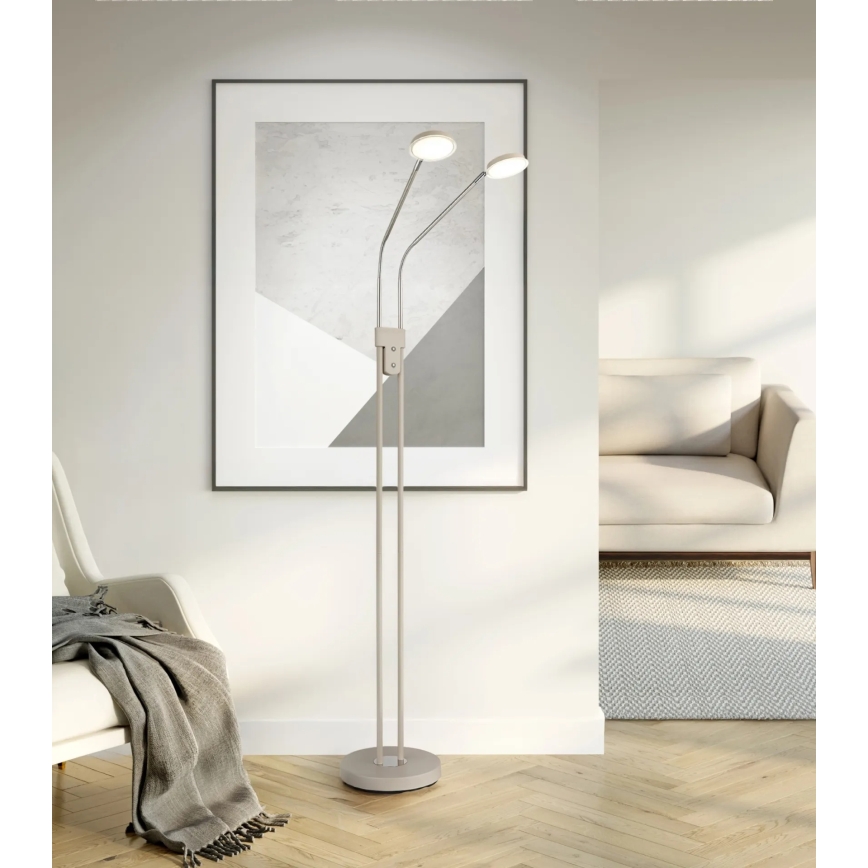 Globo - Dæmpbar LED-gulvlampe 2xLED/6,5W/230V 2700/3350/4000K beige