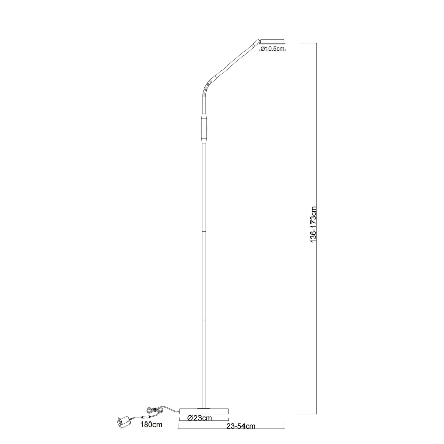 Globo - LED dæmpbar berøringsstyret gulvlampe LED/6,5W/230V 2700/3350/4000K mat krom
