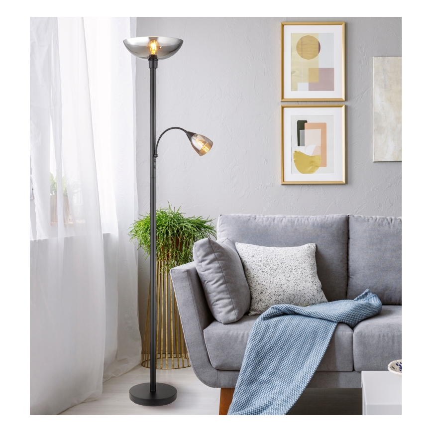 Globo - Gulvlampe 1xE27/60W/230V + 1xE14/40W