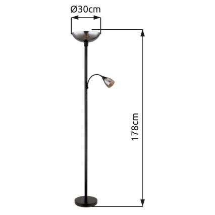 Globo - Gulvlampe 1xE27/60W/230V + 1xE14/40W