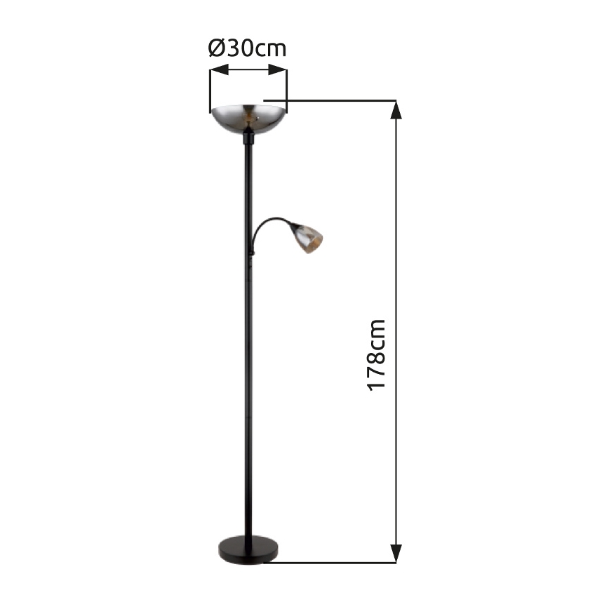 Globo - Gulvlampe 1xE27/60W/230V + 1xE14/40W