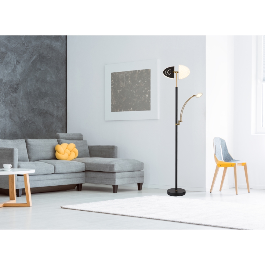 Globo - Dæmpbar LED-gulvlampe LED/40W/230V + LED/5,5W 2700/4000/6000K sort