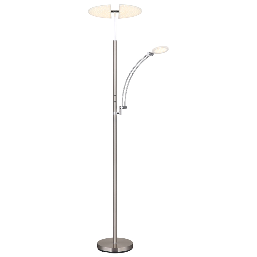 Globo - Dæmpbar LED-gulvlampe LED/40W/230V + LED/5,5W 2700/4000/6000K mat krom