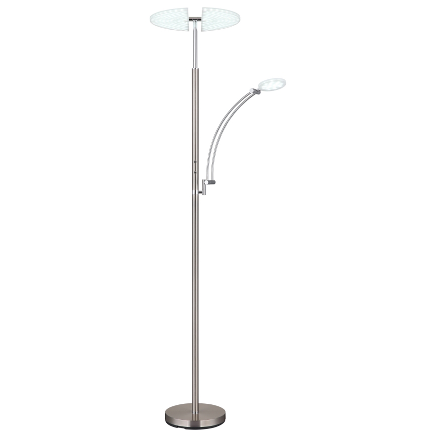 Globo - Dæmpbar LED-gulvlampe LED/40W/230V + LED/5,5W 2700/4000/6000K mat krom