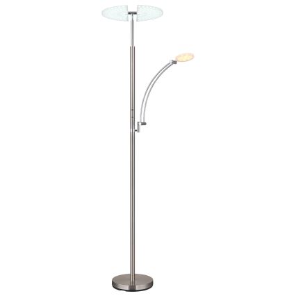 Globo - Dæmpbar LED-gulvlampe LED/40W/230V + LED/5,5W 2700/4000/6000K mat krom