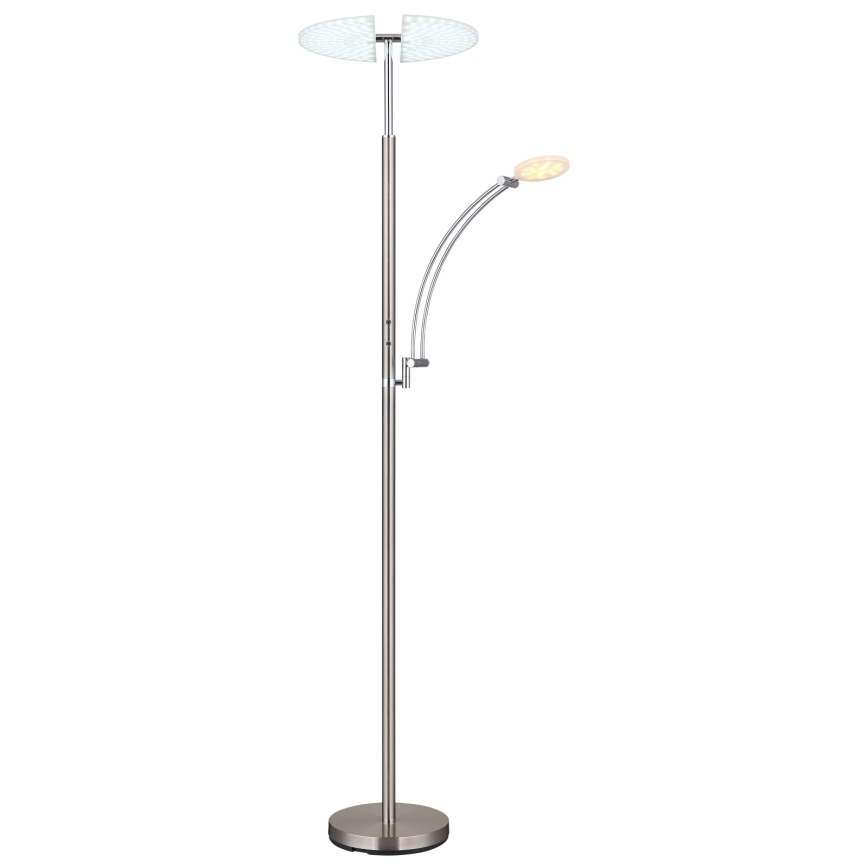 Globo - Dæmpbar LED-gulvlampe LED/40W/230V + LED/5,5W 2700/4000/6000K mat krom