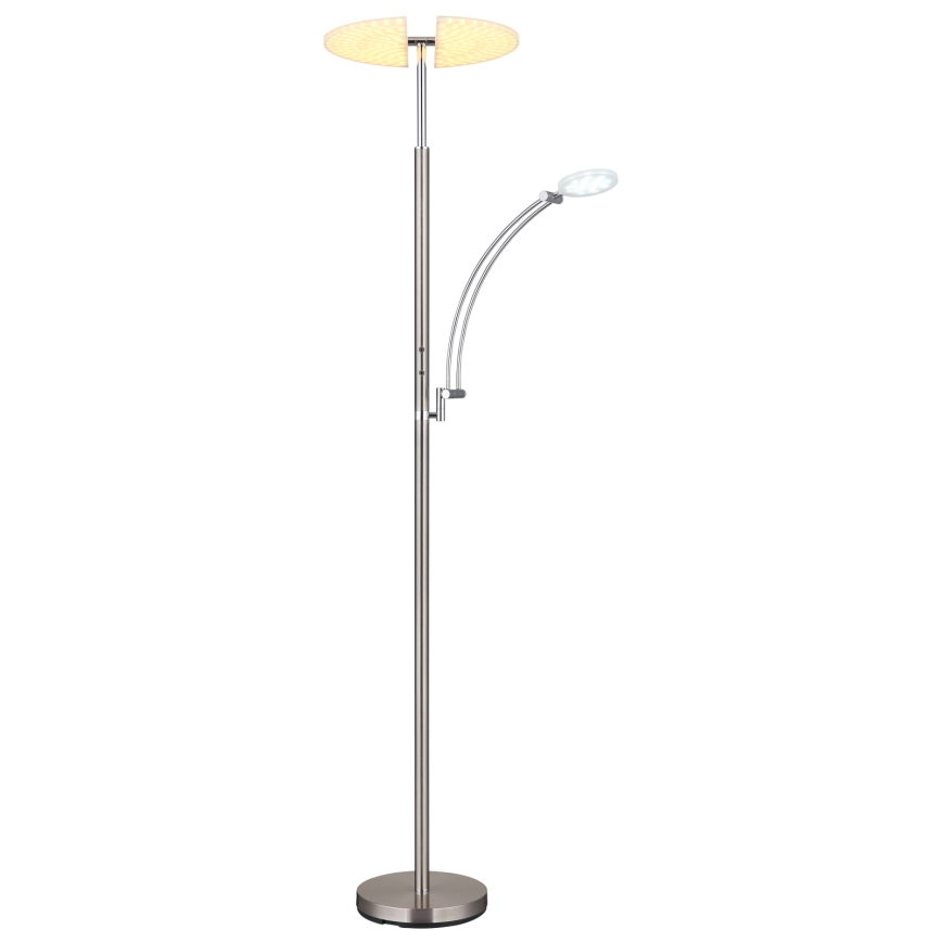 Globo - Dæmpbar LED-gulvlampe LED/40W/230V + LED/5,5W 2700/4000/6000K mat krom