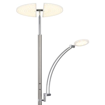 Globo - Dæmpbar LED-gulvlampe LED/40W/230V + LED/5,5W 2700/4000/6000K mat krom