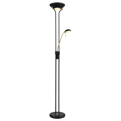 Globo - LED Dæmpbar Gulvlampe LED/20W/230V + LED/5,5W 3000K sort/guld