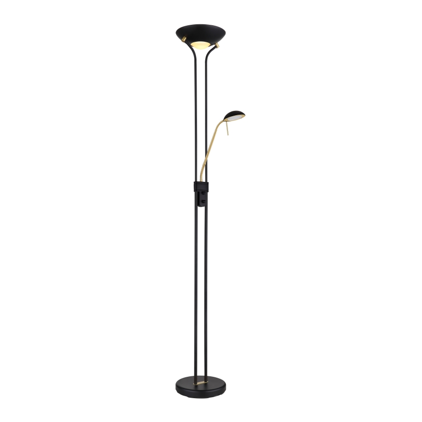 Globo - LED Dæmpbar Gulvlampe LED/20W/230V + LED/5,5W 3000K sort/guld