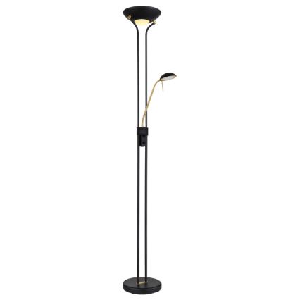 Globo - LED gulvlampe dæmpbar LED/20W/230V + LED/5,5W 3000K sort/guldfarvet