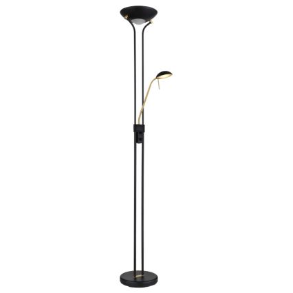 Globo - LED gulvlampe dæmpbar LED/20W/230V + LED/5,5W 3000K sort/guldfarvet