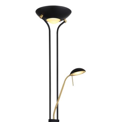 Globo - LED gulvlampe dæmpbar LED/20W/230V + LED/5,5W 3000K sort/guldfarvet