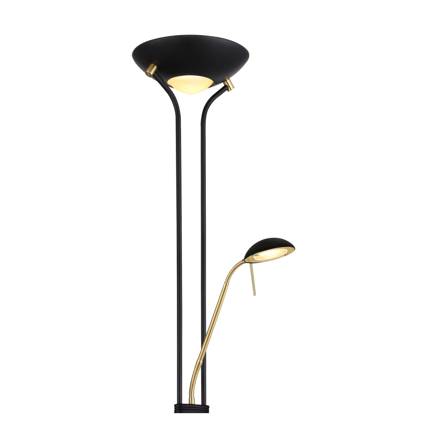 Globo - LED gulvlampe dæmpbar LED/20W/230V + LED/5,5W 3000K sort/guldfarvet