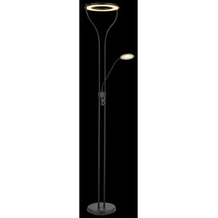 Globo - Dæmpbar LED-gulvlampe LED/20W/230V + LED/4W 3000K sort