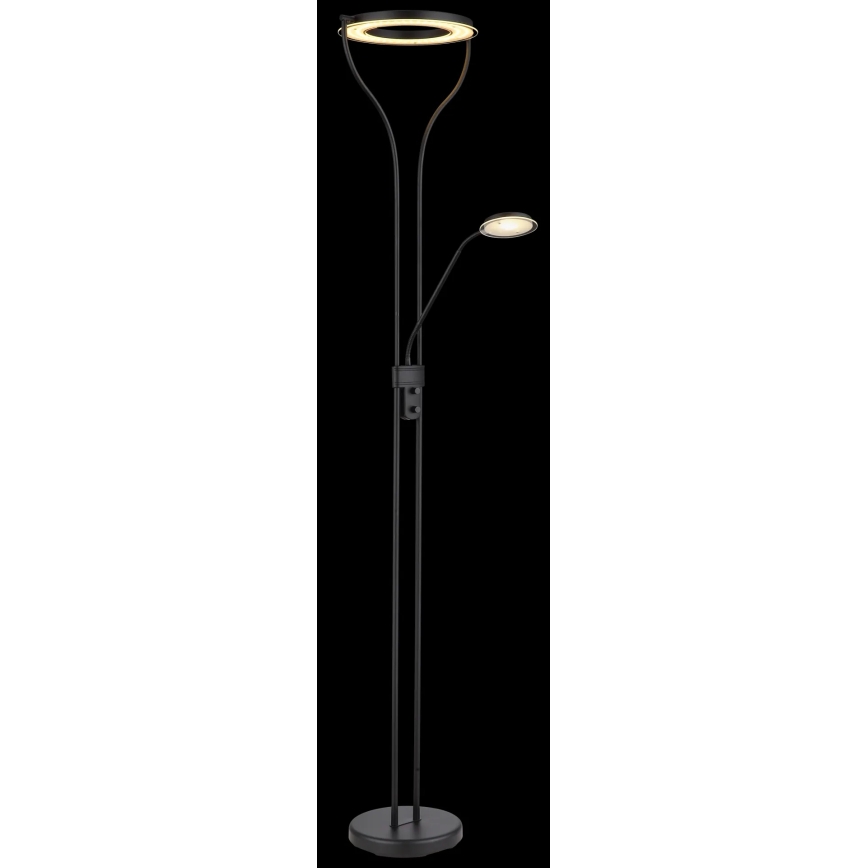 Globo - Dæmpbar LED-gulvlampe LED/20W/230V + LED/4W 3000K sort