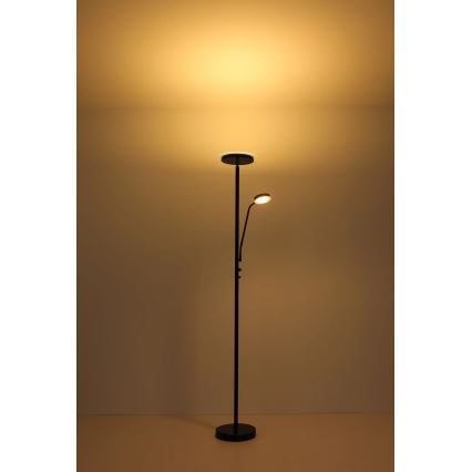 Globo - LED dæmpbar gulvlampe LED/18,5W/230V + LED/4,5W 3000K sort