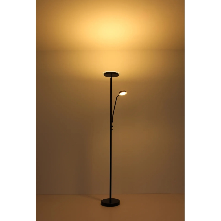 Globo - LED dæmpbar gulvlampe LED/18,5W/230V + LED/4,5W 3000K sort