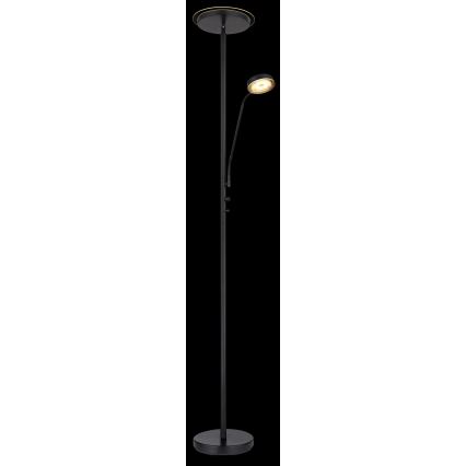 Globo - LED dæmpbar gulvlampe LED/18,5W/230V + LED/4,5W 3000K sort