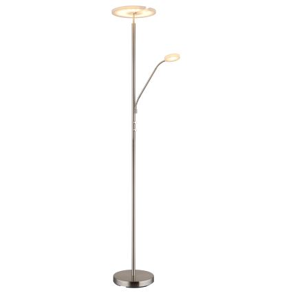 Globo - LED dæmpbar gulvlampe LED/28W/230V + LED/5W 3000K blank krom