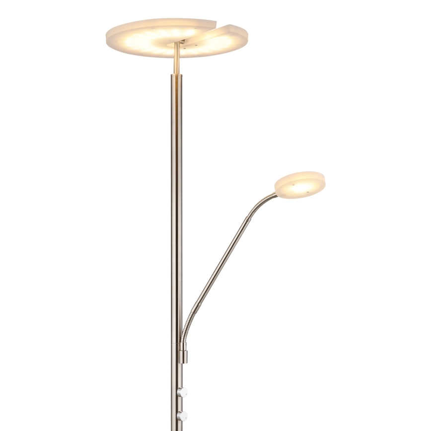 Globo - LED dæmpbar gulvlampe LED/28W/230V + LED/5W 3000K blank krom