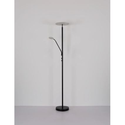 Globo - Dæmpbar LED-gulvlampe LED/28W/230V + LED/5W 3000K sort