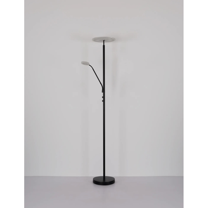 Globo - Dæmpbar LED-gulvlampe LED/28W/230V + LED/5W 3000K sort