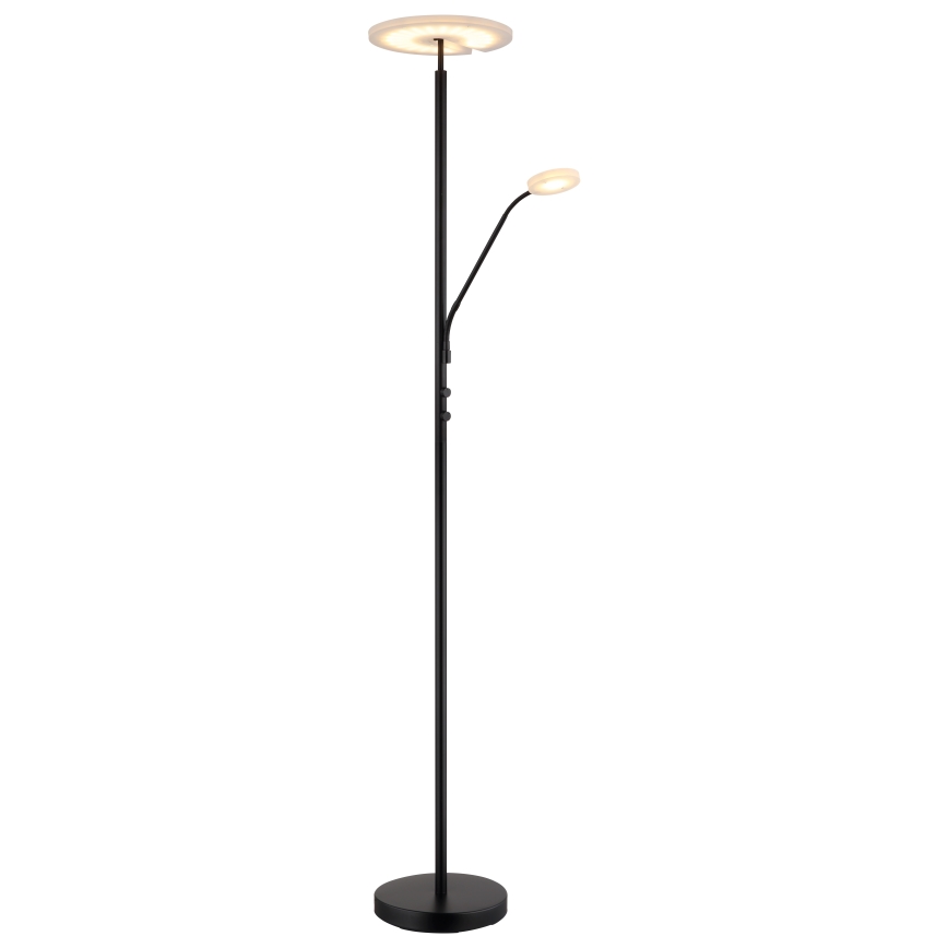 Globo - Dæmpbar LED-gulvlampe LED/28W/230V + LED/5W 3000K sort