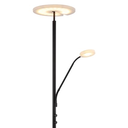 Globo - Dæmpbar LED-gulvlampe LED/28W/230V + LED/5W 3000K sort