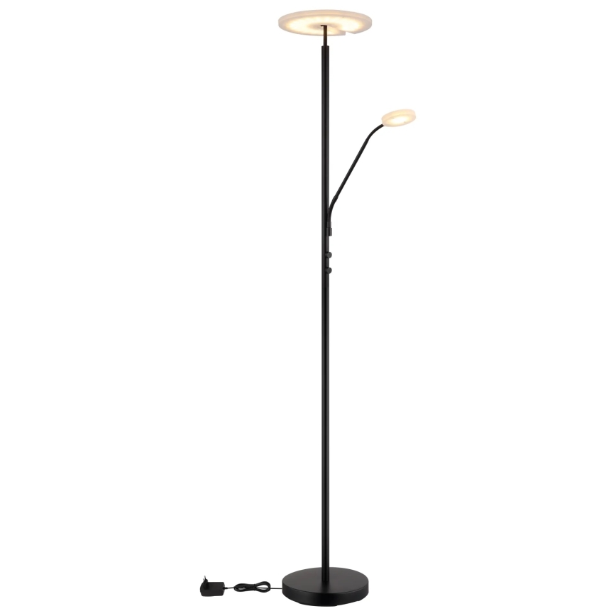 Globo - Dæmpbar LED-gulvlampe LED/28W/230V + LED/5W 3000K sort