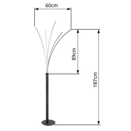 Globo - LED gulvlampe m. touch-funktion dæmpbar LED/36W/230V skinnende krom