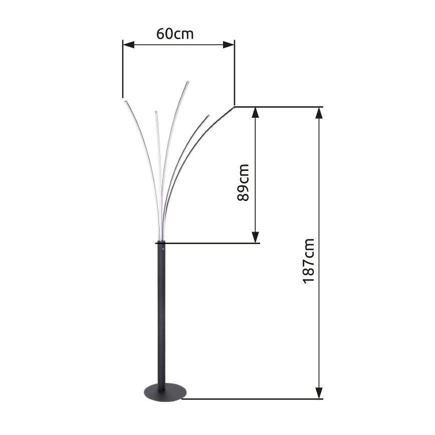 Globo - LED gulvlampe m. touch-funktion dæmpbar LED/36W/230V skinnende krom