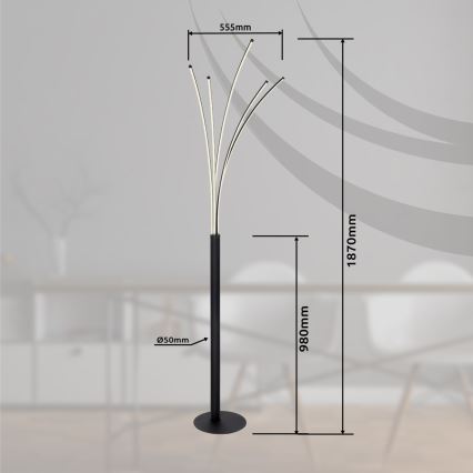 Globo - LED-dæmpbar gulvlampe LED/36W/230V 3000–6000K Wi-Fi Tuya + fjernbetjening