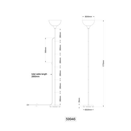 Globo - Gulvlampe 1xE27/60W/230V
