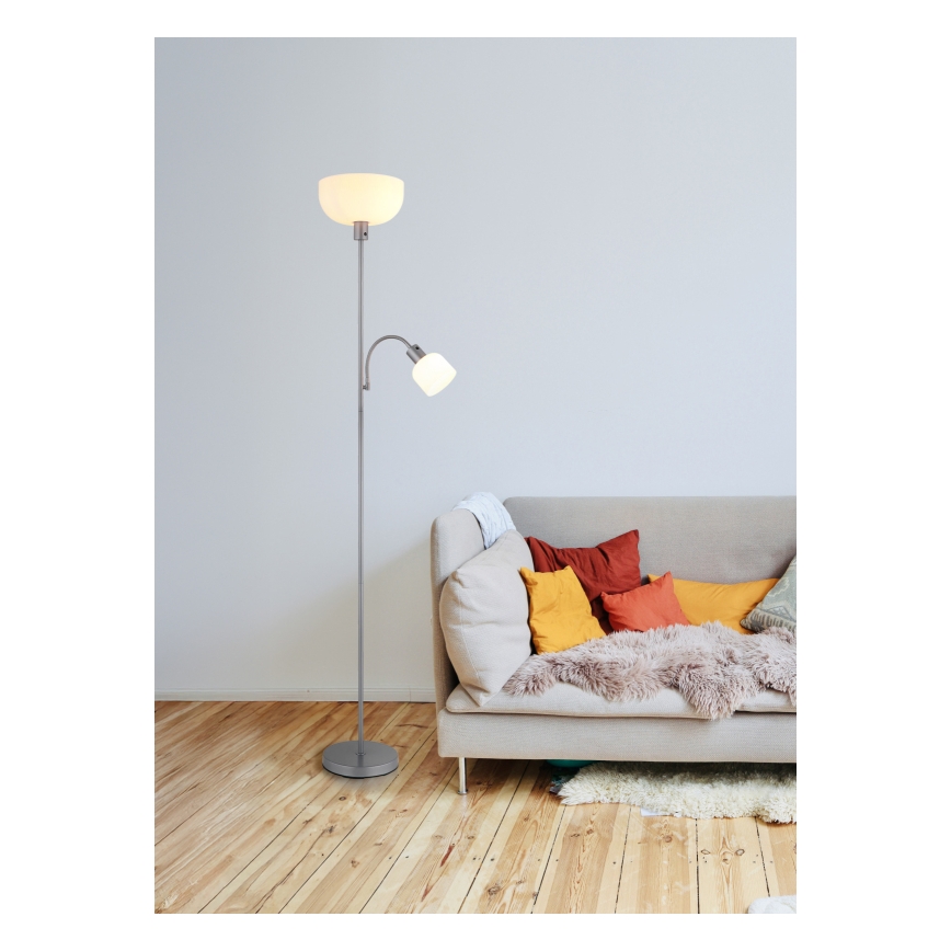 Globo - Gulvlampe 1xE27/40W/230V + 1xE14/25W