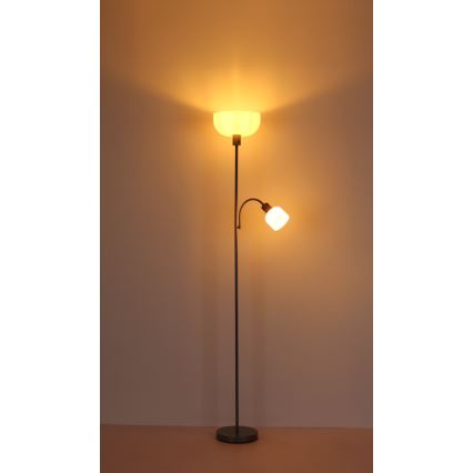 Globo - Gulvlampe 1xE27/40W/230V + 1xE14/25W