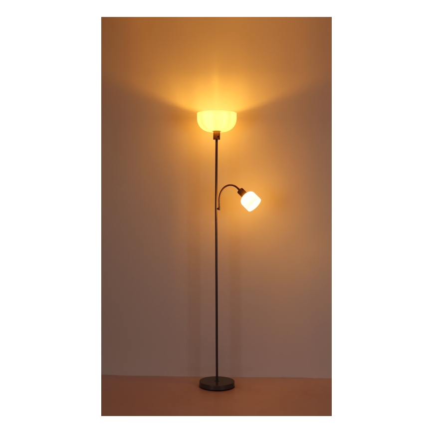Globo - Gulvlampe 1xE27/40W/230V + 1xE14/25W