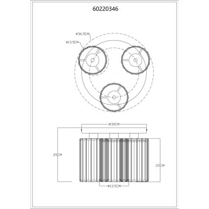 Globo - Loftlampe 3xE27/60W/230V diameter 35 cm