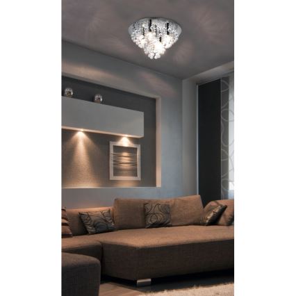 Globo - Loftlampe 5xE14/40W/230V diameter 46 cm skinnende krom