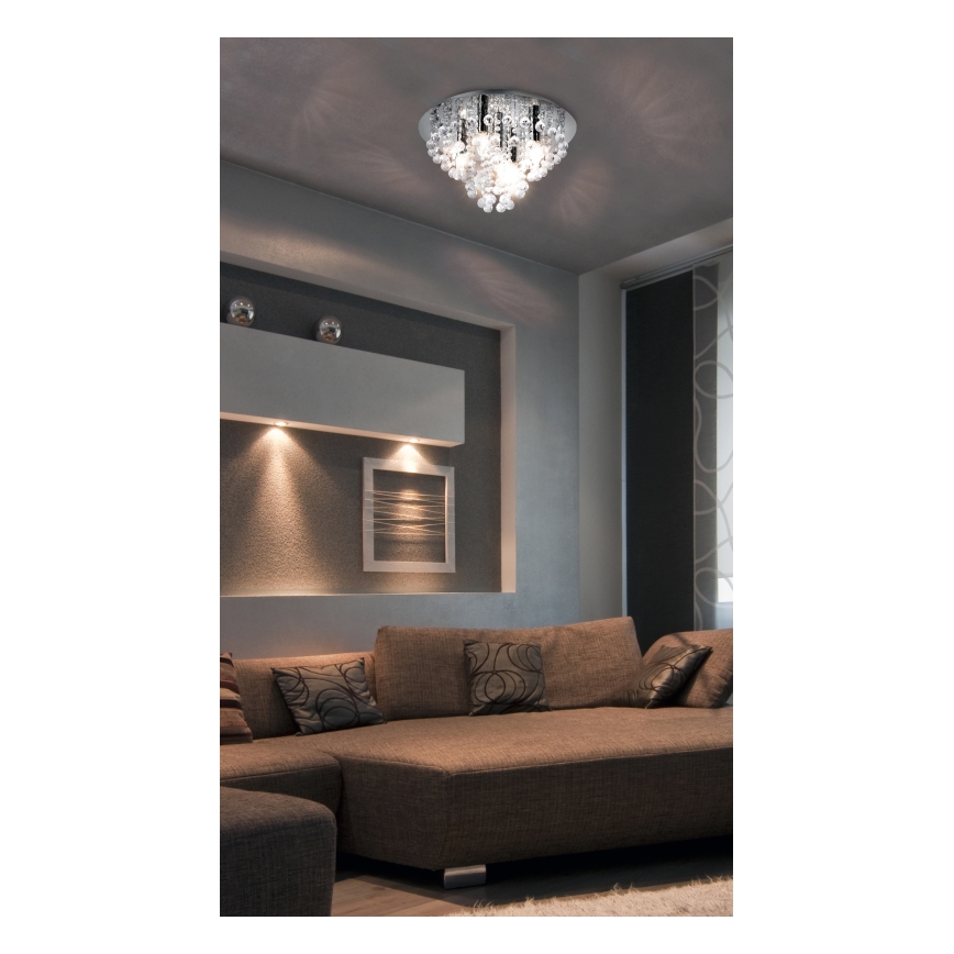 Globo - Loftlampe 5xE14/40W/230V diameter 46 cm skinnende krom