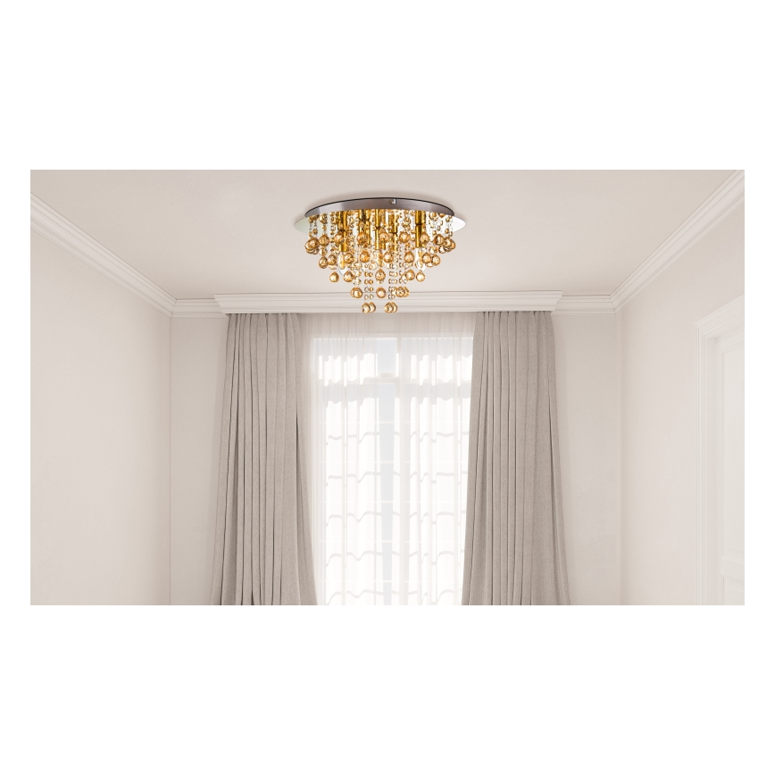 Globo - Loftlampe 5xE14/40W/230V diameter 46 cm guldfarvet