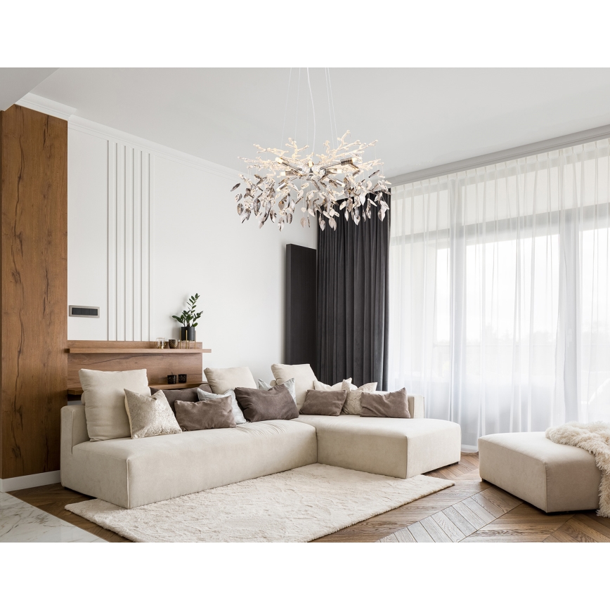 Globo - Pendel 8xG9/8W/230V diameter 61 cm skinnende krom