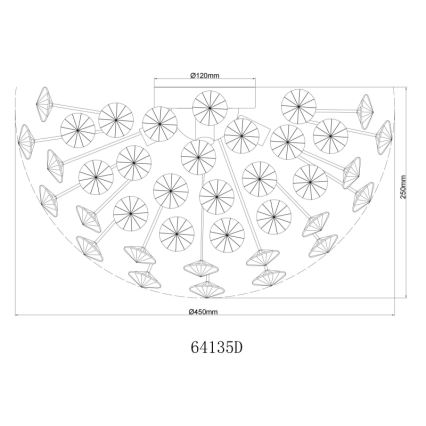 Globo - LED loftlampe 4xG9/3,5W/230V diameter 45 cm guldfarvet