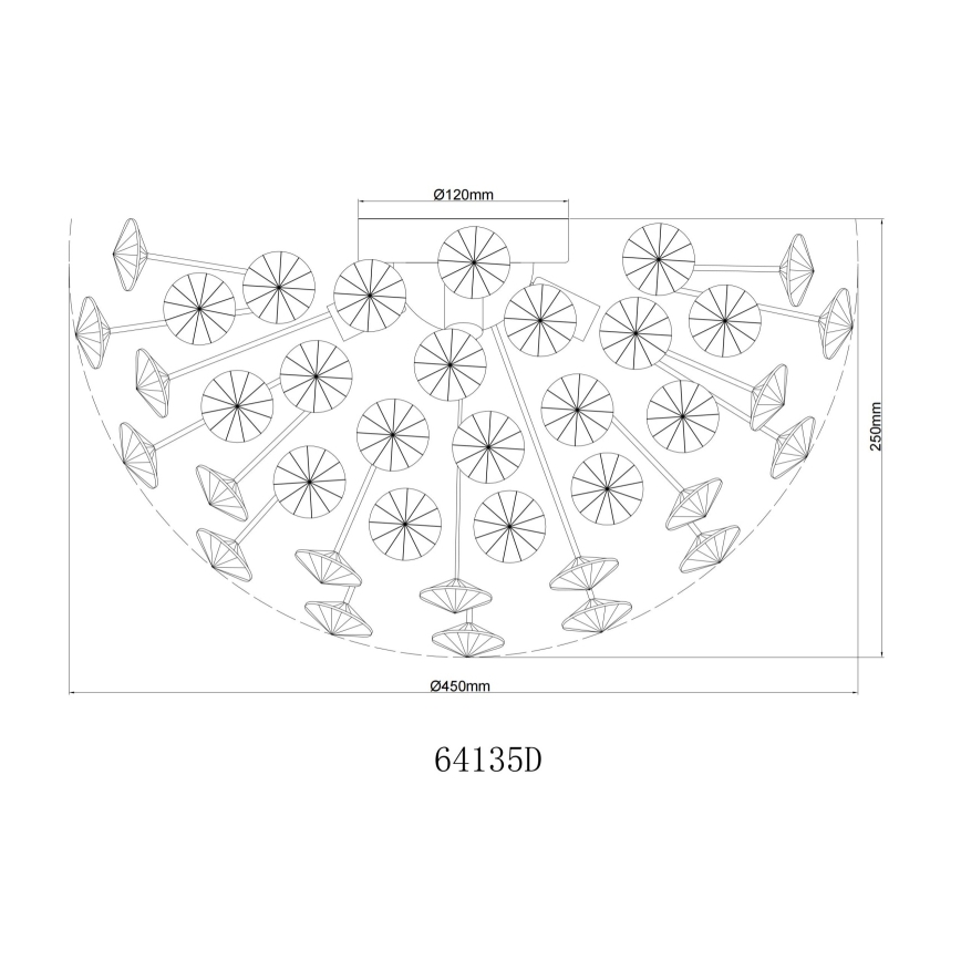 Globo - LED loftlampe 4xG9/3,5W/230V diameter 45 cm guldfarvet